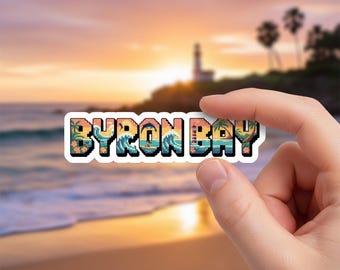 Byron Bay Australia Sticker: Pixel Art Surf Design