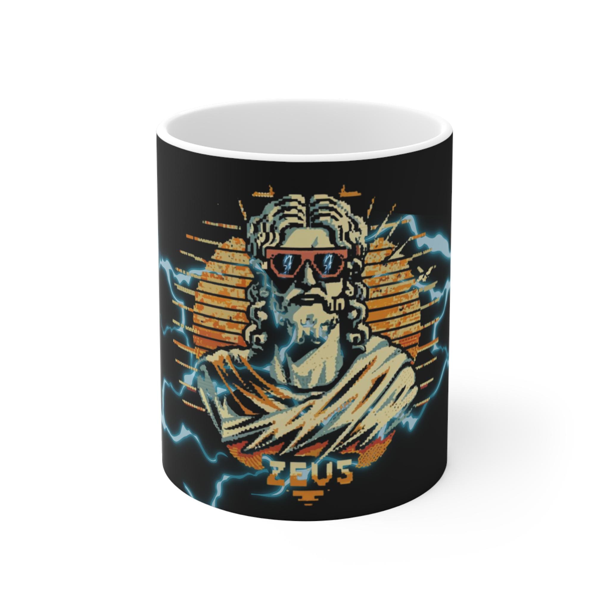 Zeus Unleashed Mug 11oz – Greek God Thunderbolt Ceramic Coffee Cup, Microwave & Dishwasher Safe, Lead and BPA Free, Gift for Mythology Fans
