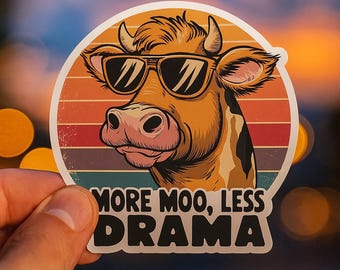 Pegatina de vaca: Animal de granja divertido