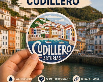 Cudillero Asturias: Pueblo Costero Pegatina