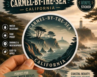 Adesivo di Carmel-by-the-Sea, California: Tramonto sulla costa