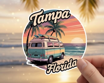 Tampa Florida Retro Van Sticker
