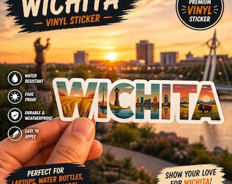 Wichita Kansas Sticker: Retro Travel Design