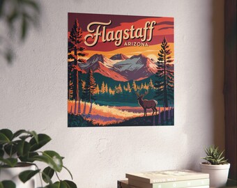 Flagstaff Arizona Poster: Deer Landscape Art Print