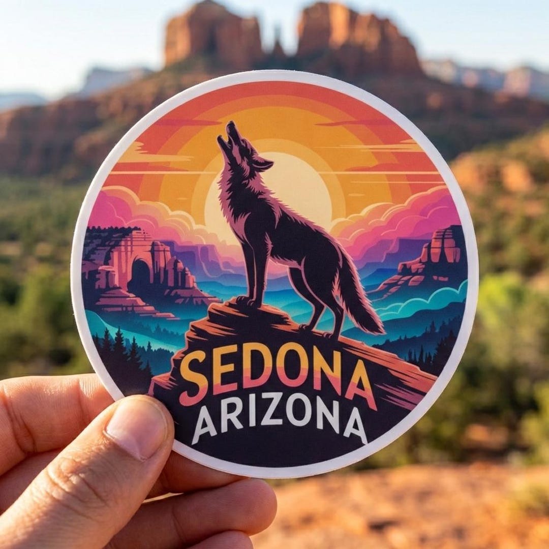 Sedona Arizona Coyote Howl Sticker - Etsy