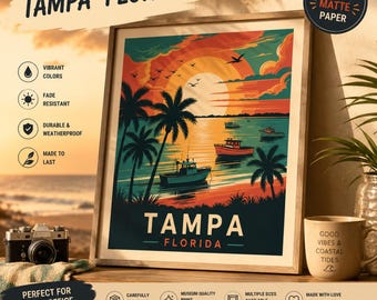 Tampa Florida: Retro Travel Poster