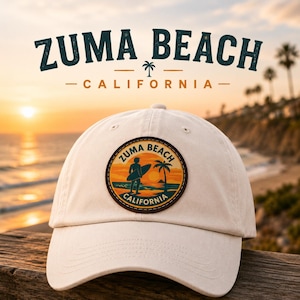 Zuma Beach California-hoed: leren patch