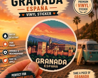 Granada España Sticker: Pixel Art Alhambra