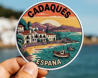 Cadaqués Spain Sticker: Vintage Coastal