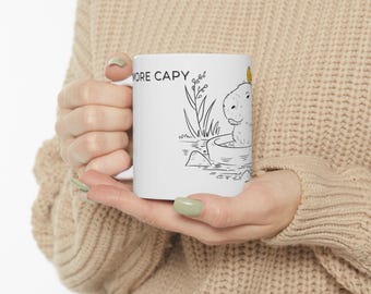 Ceramic Mug, More Capy Less Drama, Minimalist Capybara Mug, Fun Gift Idea for Animal Lovers, Cute Coffee Cup, Capybara Lover Gift, Funny