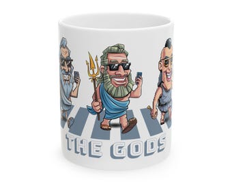 Greek Gods Mug - Zeus, Poseidon Hades | Mythology Ceramic Coffee Cup | Ancient Legends Gift for Men & Women
