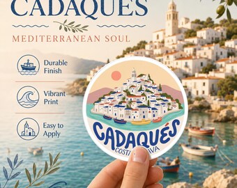 Vinilo Cadaqués Costa Brava: Pueblo Mediterráneo Retro