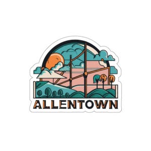 Allentown Sunset Vibes | Niepowtarzalne naklejki Kiss-Cut