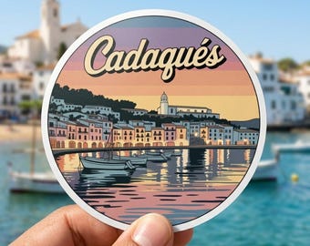 Cadaqués Spanien klistermärke: Coastal Art