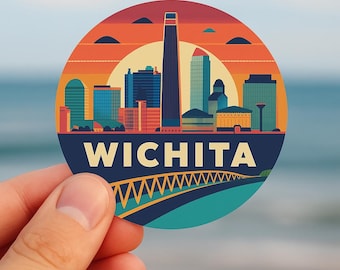 Wichita Kansas silhuett klistermärke