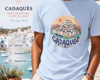 Camiseta Cadaqués Costa Brava España: Pueblo Mediterráneo