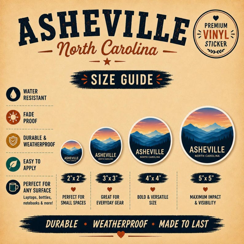 Asheville North Carolina: Blue Ridge Mountains Sticker image 6