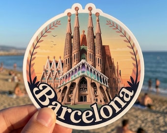 Sagrada Familia Barcelona: Retro Art Sticker