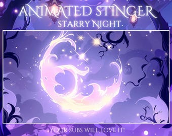 Falling Stars Stinger Transition | Golden Night Twitch Overlay | Animated Stinger | Cosmic Aesthetic for OBS, Streamers, YouTube & VTubers
