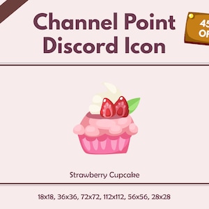 Cupcake Icon | Discord Icon | Twitch Channel Point | Badge | Token | Bits | Youtube | Strawberry | Desert| Badges | Rewards | Coin