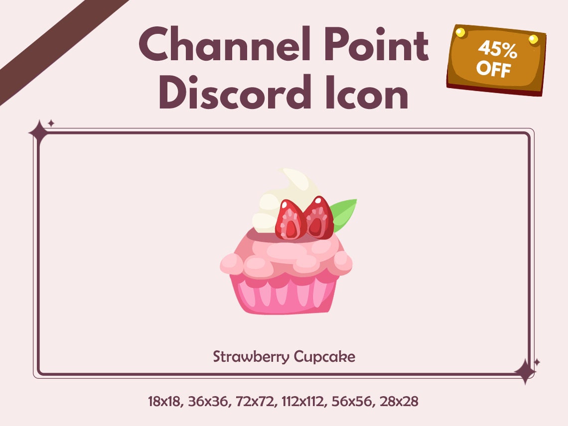 Cupcake Icon | Discord Icon | Twitch Channel Point | Badge | Token | Bits | Youtube | Strawberry | Desert| Badges | Rewards | Coin