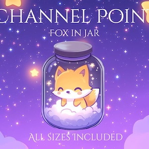 Fox Jar Channel Point | Cute | Golden | Moon | Stars | Magic | Stream Badge| Channel Point Redeem | Channel Coins | Wolf | Bottle
