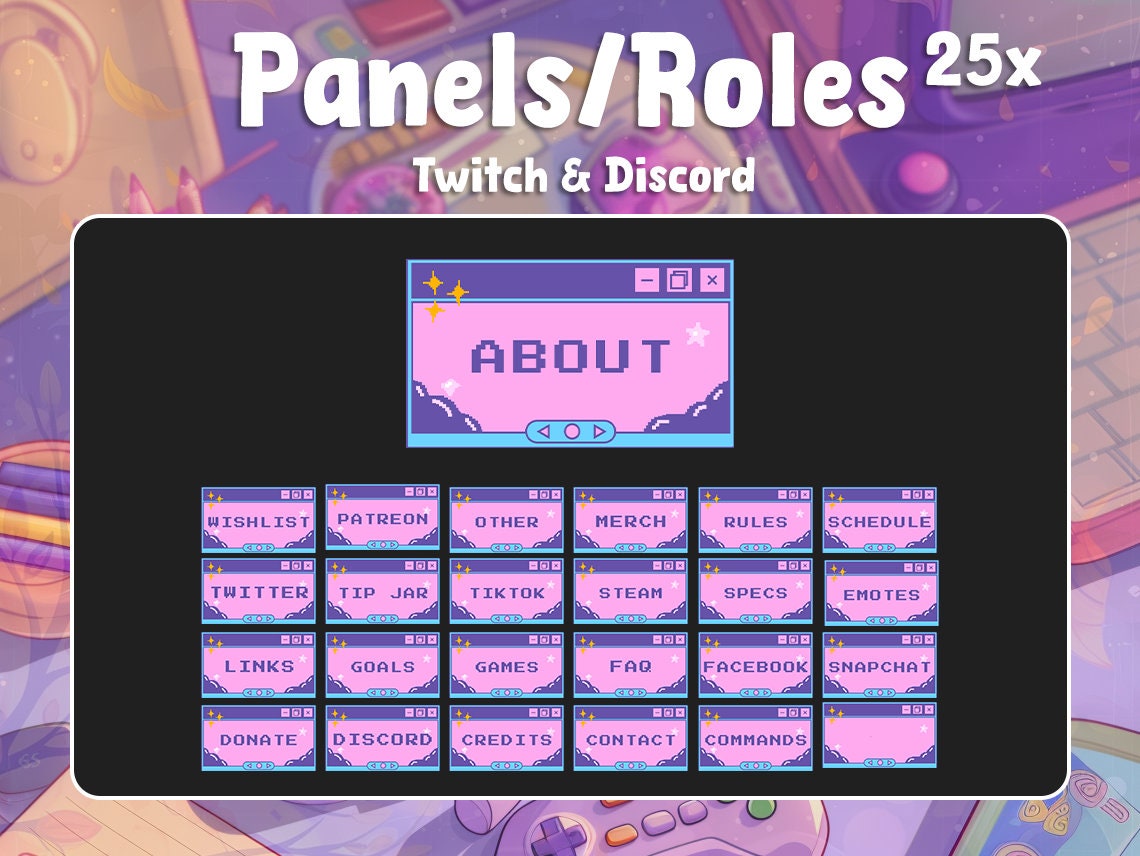 Twitch Panels | Roles | Discord | Retro | Cloud | Retro Twitch Panel ...