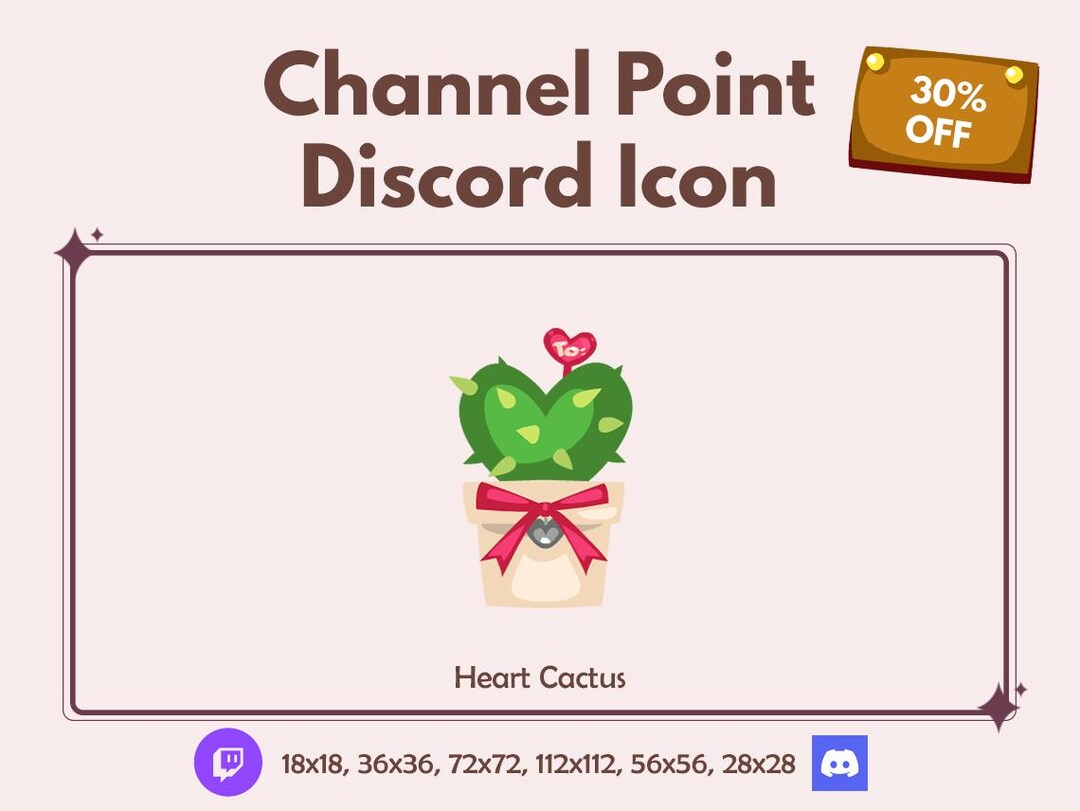 Herz Kaktus | Discord Symbol | Twitch Channel Punkt | Abzeichen | Token |  Gebisse | Youtube | Niedlich | Emoji | Anstecker | Prmien | Ssse Pflanze  - Etsy.de