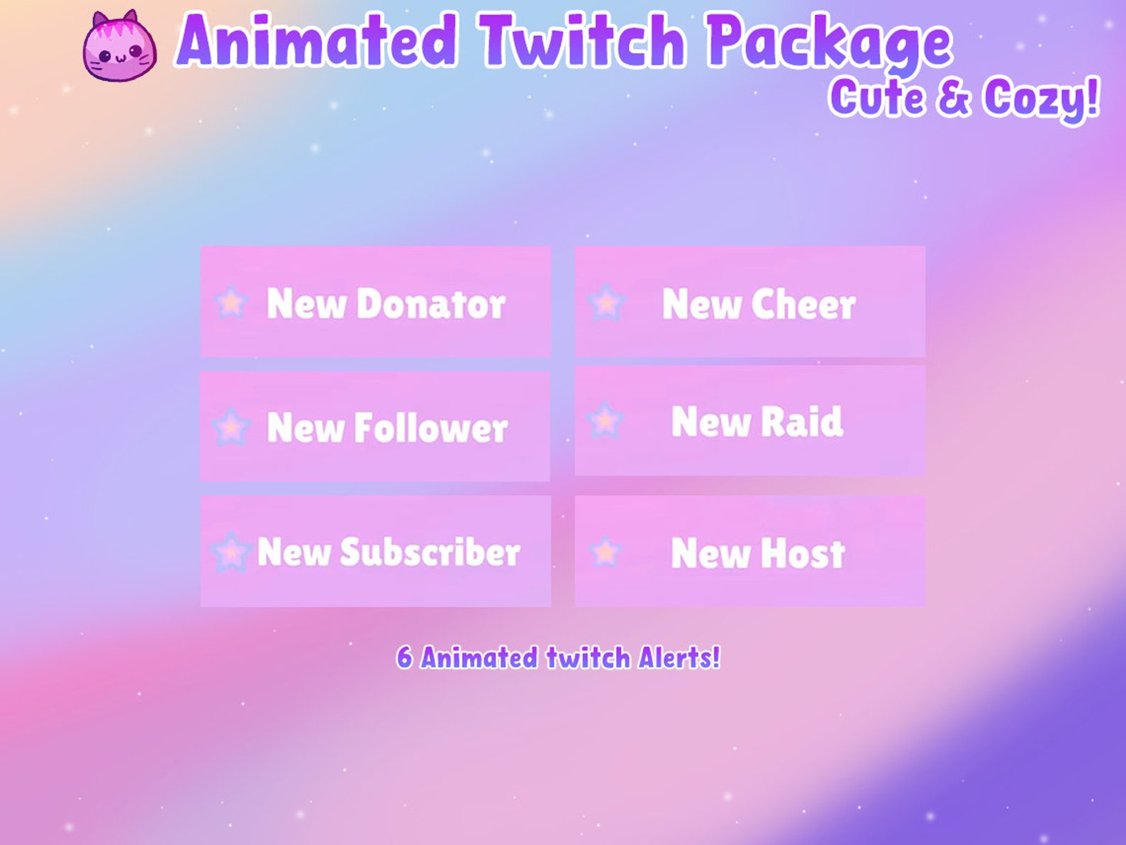 Animated Stream Package Cute Cozy Package for Twitch | Twitch | Cute ...