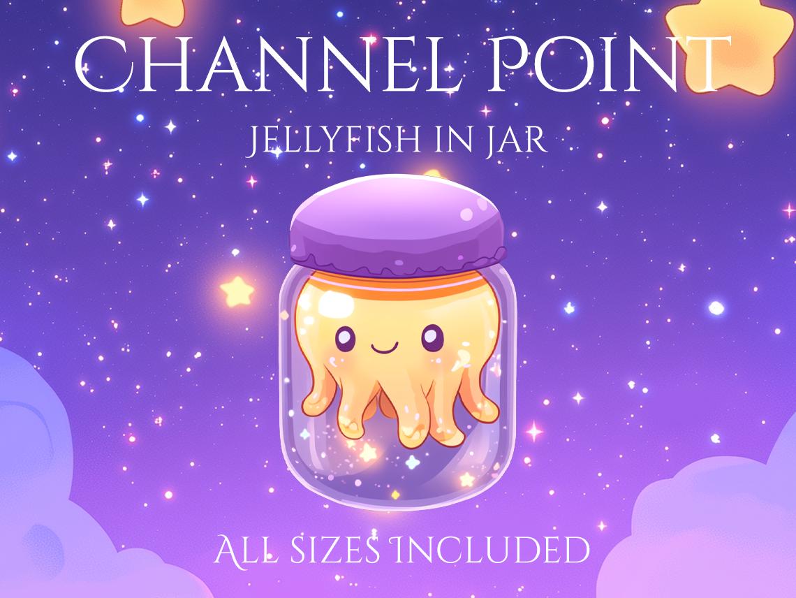 Jellyfish Jar Channel Point | Cute | Golden | Moon | Stars | Magic | Stream Badge| Channel Point Redeem | Channel Coins | Octopus | Bottle