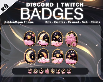 Moon Badges Twitch Sub Badges Cloud Badge  | Star Twitch Sub / Bit Badges | Channel Points Icons | Moon | Discord Roles | Loyalty Badges