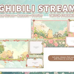 Image showcasing Ghibli Stream Set | Cozy Cat | Twitch Panel | Twitch Screens ...
