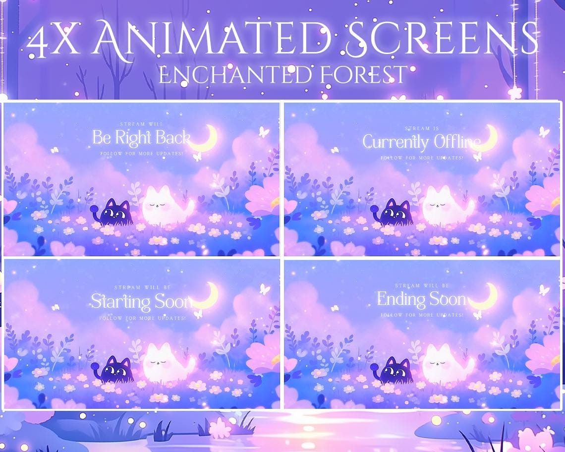 Starry Night Stream Package / Moon / Night / Dark / Cute / Overlay ...