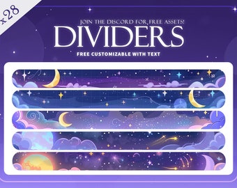 Dividers for Discord | dividers | aesthetic | cute | discord graphics | INSTANT DOWNLOAD | Magic Banners x28 Twitch Panel | Twitch Banner