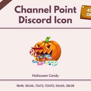 Pumpkin Candy Icon | Discord Icon | Twitch Channel Point | Badge | Token | Bits | Youtube | Cute | Halloween | Spooky | Badges | Rewards