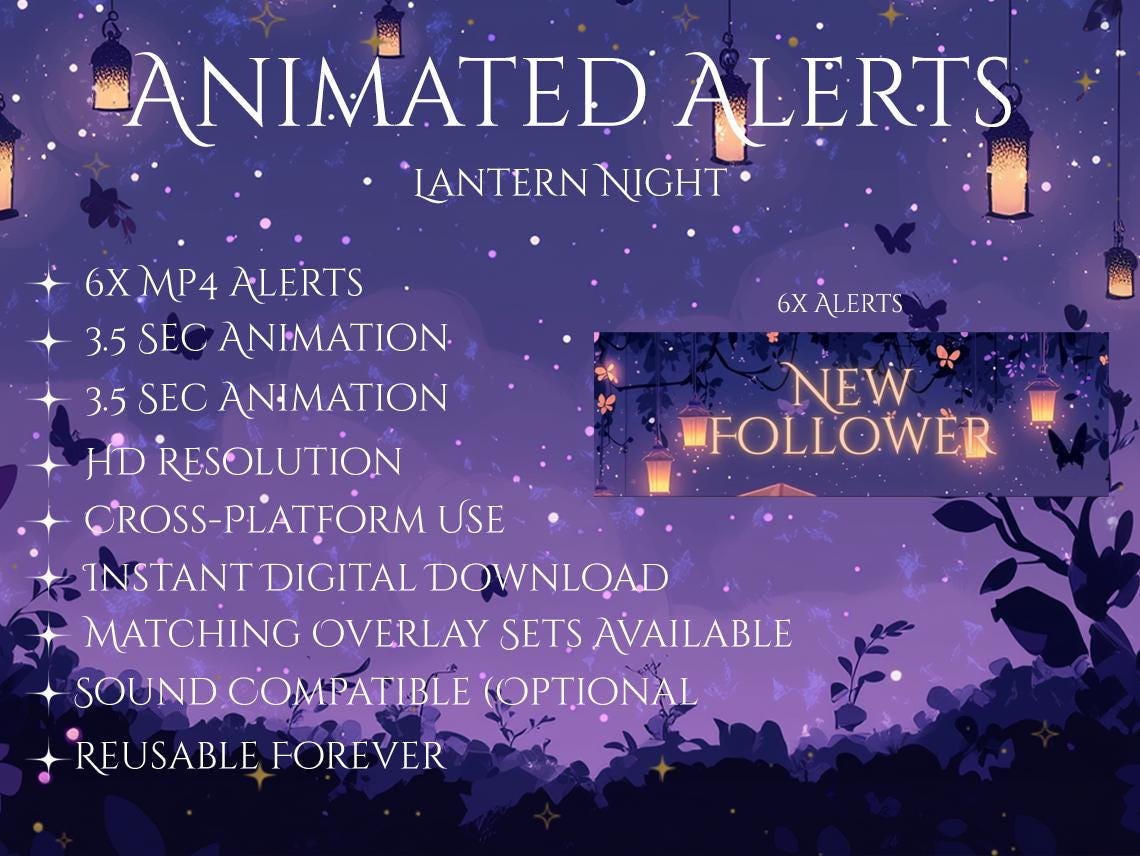 Dark Lantern Animated Alerts MP4 | Twitch Alerts Pack | HD Streamlabs ...