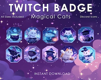 Magic Cats Badge | Twitch | Spooky| Halloween | Twitch badge Subs | Moon | Channel Points | Star | Sub point | Twitch Reward | Discord Icon
