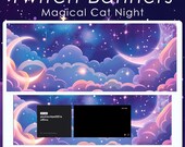 Magic Night Twitch Banner | Twitter | Discord | Youtube | Crescent | Magical Moon Night | Stars | Starry | Purple | Stream Banner