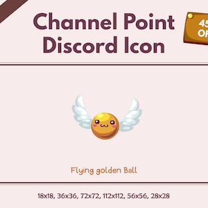 Flying Golden Ball Channel Points Icon/Emote for Twitch Discord Icon - Cute Kawaii | Sundae | Snowman|  Twitch Coin | Bits | Rewards