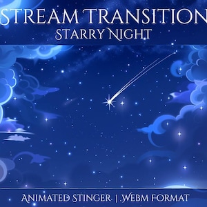 Shooting Star Stinger Transition | Night Twitch Overlay | Magic Animated Stinger | Sky Aesthetic for OBS, Streamers, YouTube & VTubers
