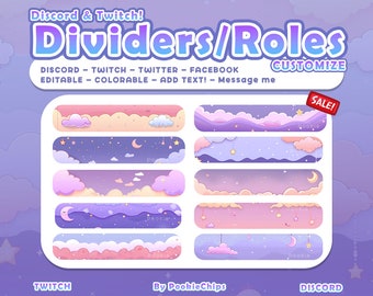 Dividers for Discord | dividers | aesthetic | cute | discord graphics | INSTANT DOWNLOAD | Kawaii Banners x15 Twitch Panel | Twitch Banner