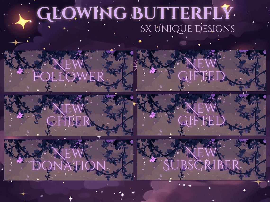 Dark Butterfly Floral Animated Alerts MP4 | Twitch Alerts Pack | HD ...