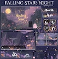 Starry Night Stream Package \/ Moon \/ Night \/ Dark \/ Cute \/ Overlay \/ Bats \/ Halloween \/ Twitch screen \/ Twitch Overlay, lavenders Animated product logo