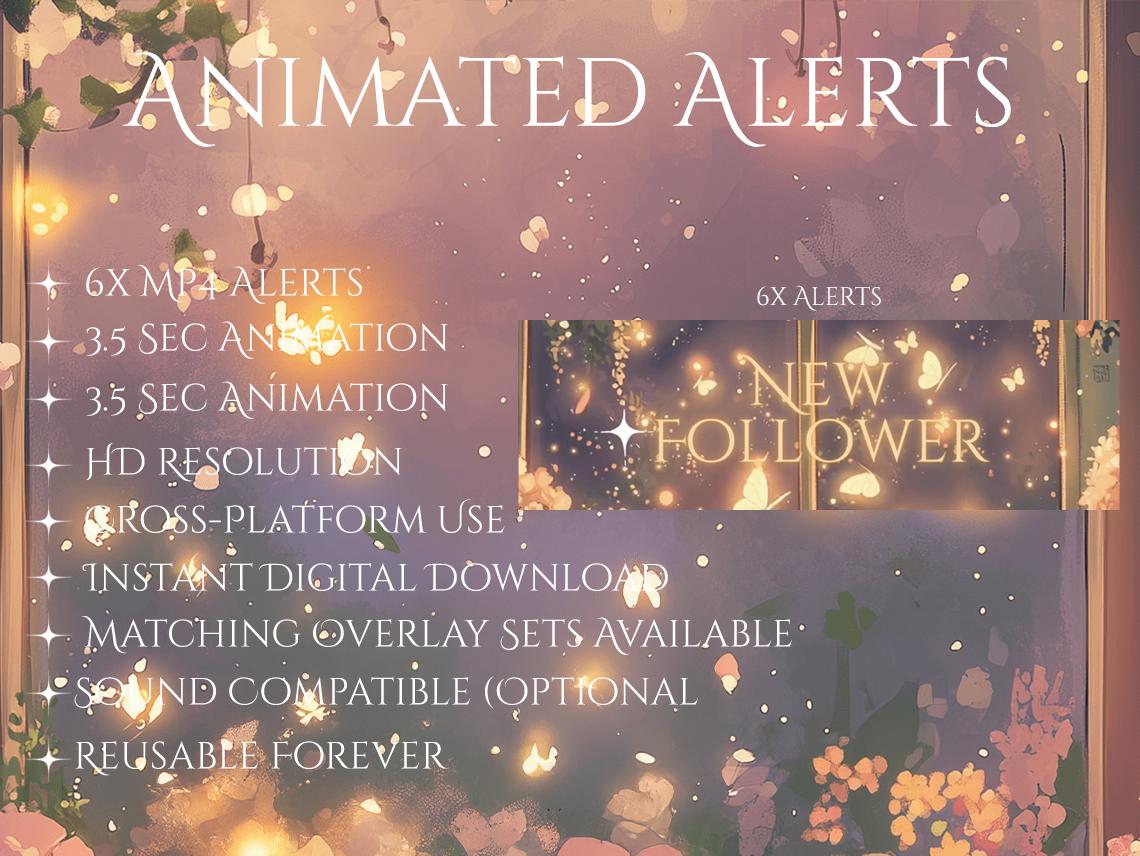 Glowing Butterfly Floral Animated Alerts MP4 | Twitch Alerts Pack | HD ...