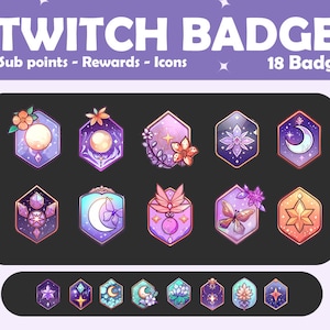 Moon Twitch | Badge Crystal | Twitch Badge | Flower Twitch Badge