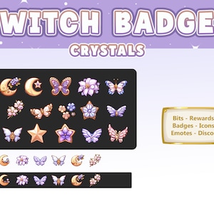 Moon Twitch | Badge Crystal | Twitch Badge Subs | Gold | Channel Points
