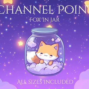 Fox Jar Channel Point | Cute | Golden | Moon | Stars | Magic | Stream Badge| Channel Point Redeem | Channel Coins | Wolf | Bottle
