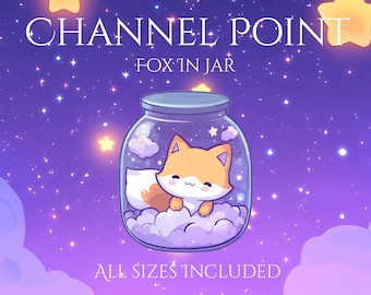 Fox Jar Channel Point | Cute | Golden | Moon | Stars | Magic | Stream Badge| Channel Point Redeem | Channel Coins | Wolf | Bottle