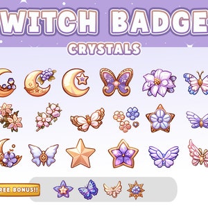 Moon Twitch | Badge Crystal | Twitch Badge Subs | Gold | Channel Points