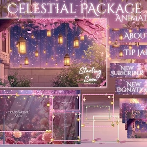 Celestial Twitch Pack / Spring / Pastel / Cute / Roses / Magical / Dreamy / Twitch screen / Twitch Overlay / Fairy | Animated | Palace